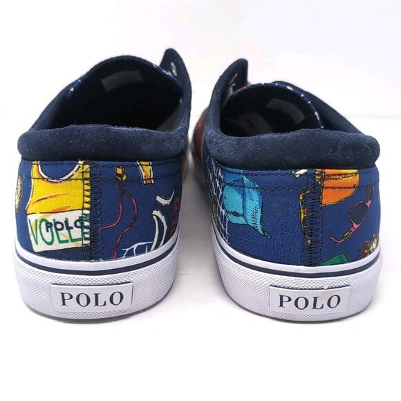 POLO RALPH LAUREN Faxon X Pony Sneaker Shoes Mens 14 Volleyball Print NEW NWOB - Picture 5 of 10
